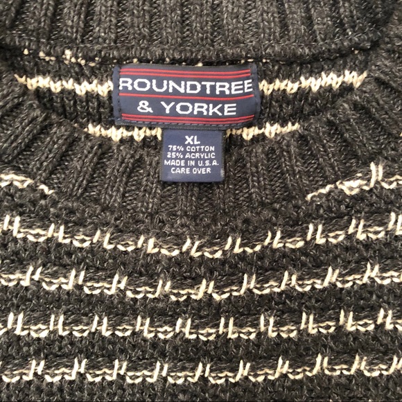 Men’s Roundtree and Yorke Charcoal Gray sweater XL - Picture 2 of 6